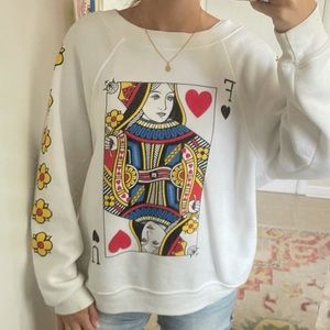 Wildfox White “F U” Playing Card Sweatshirt